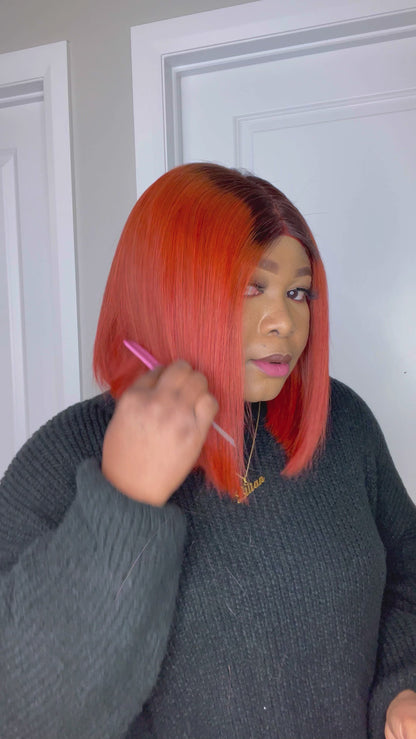 FAB VIETNAMESE SDD BONE STRAIGHT BOB WIG (ORANGE)