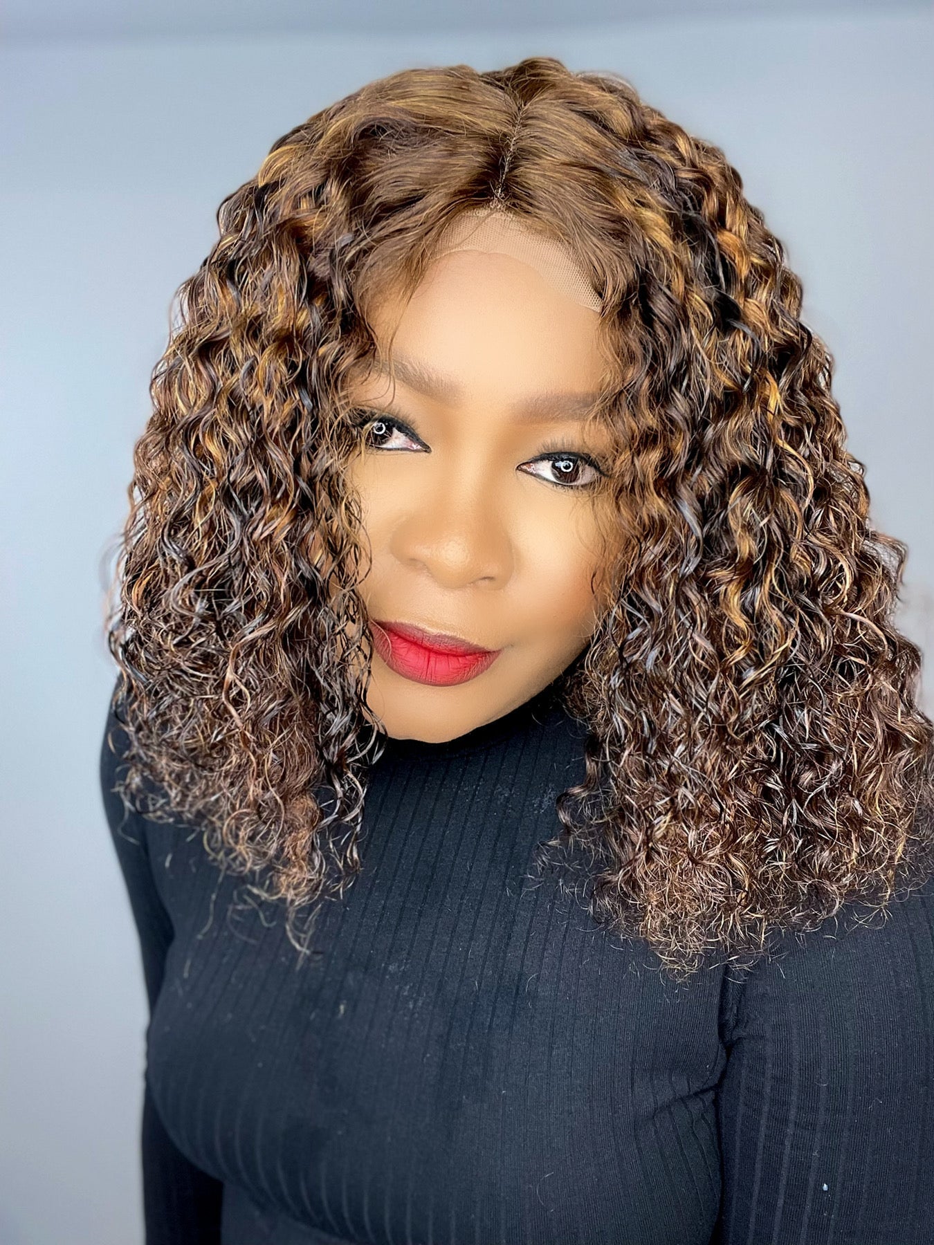 FAB CURLY DOUBLE DRAWN T CLOSURE LUXURY WIG (CUSTOM COLOR) - Fab Beauty Supplies