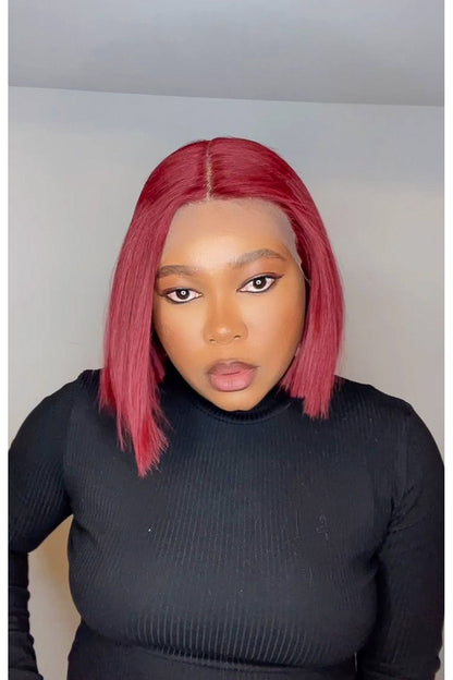 FAB DOUBLE DRAWN BOSS BOB T FRONTAL LUXURY WIG (WINE) - Fab Beauty Supplies