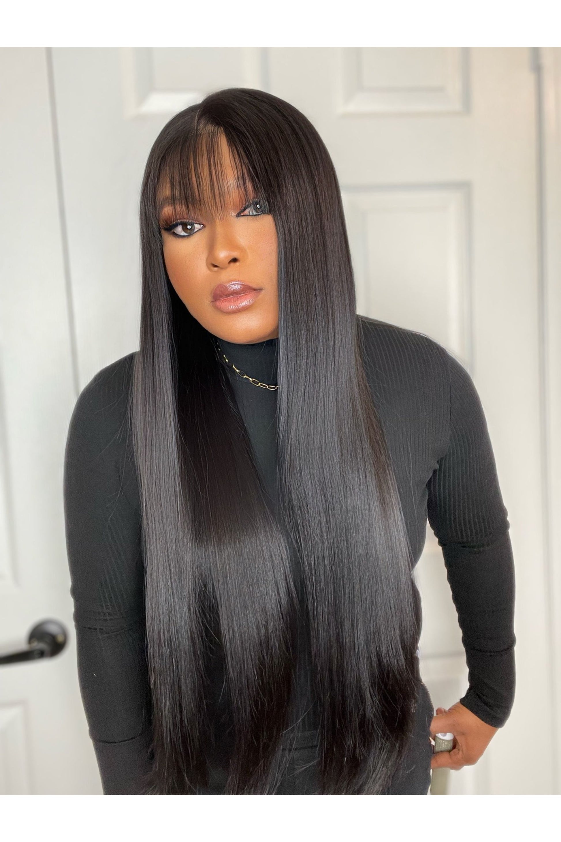 FAB VIETNAMESE PREMIUM DOUBLE DRAWN FRINGE BONE STRAIGHT WIG - Fab Beauty Supplies